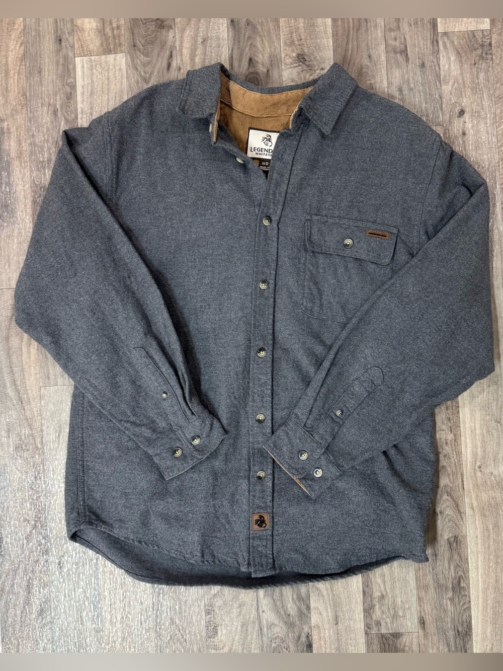 Legendary Whitetails Gray Brushed Flannel Shirt Men’s Medium Outdoor